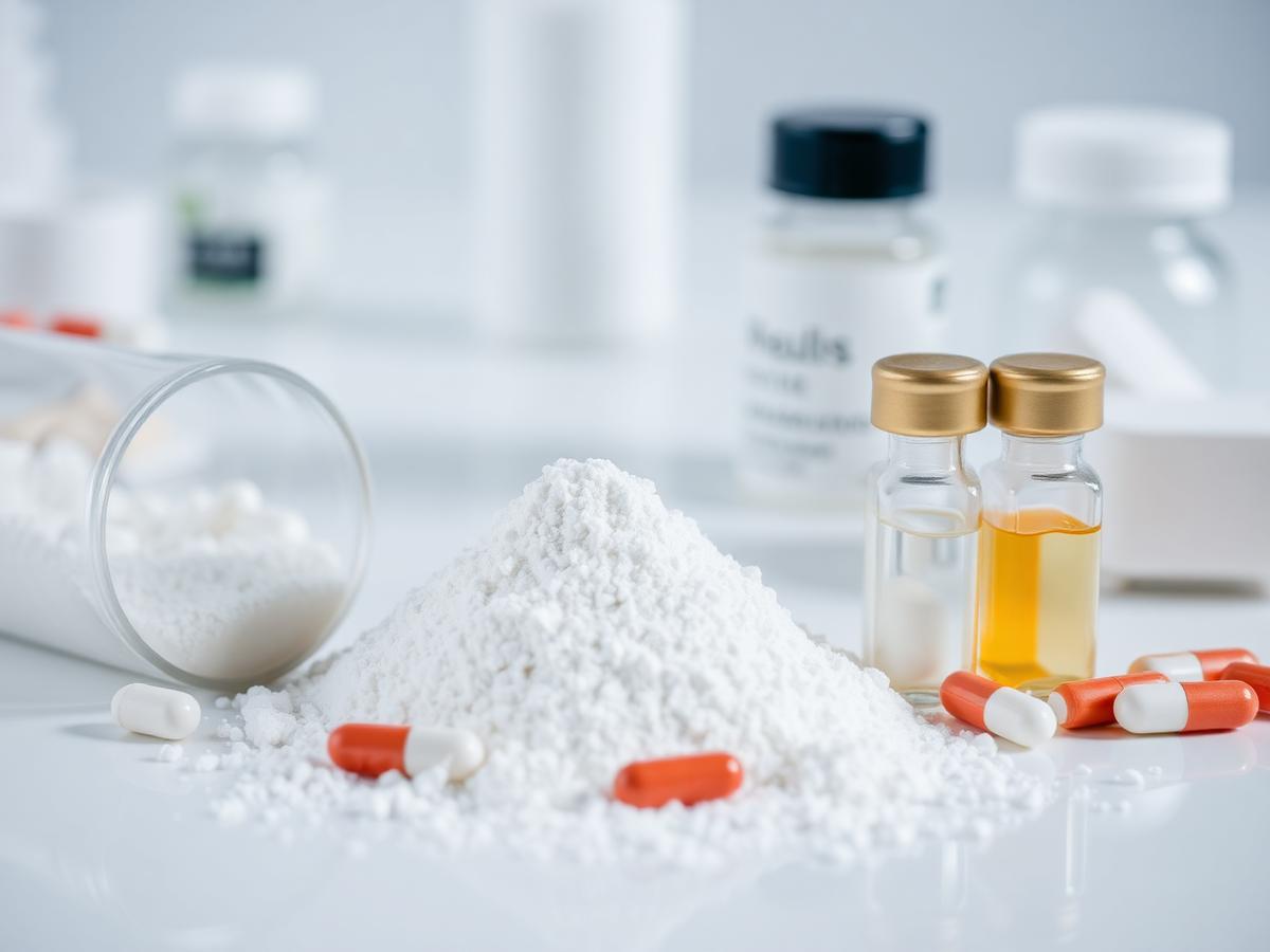 Pharmaceutical raw ingredients in vials and powder form